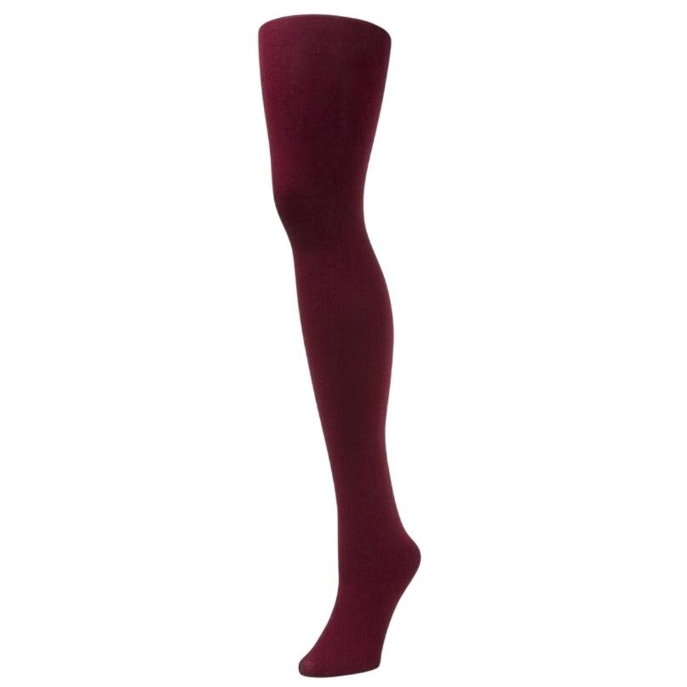 Italian Cotton Blend Tights Small Burgundy Wine B.ella Erika Opaque Hosiery NEW